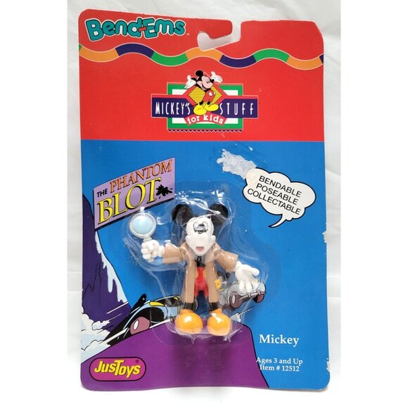 JusToys Mickey's Stuff for Kids Bend-Ems The Phantom Blot Mickey Figure #12512 - Picture 1 of 6